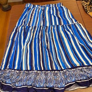 Pre owned good condition maxi blue striped skirt